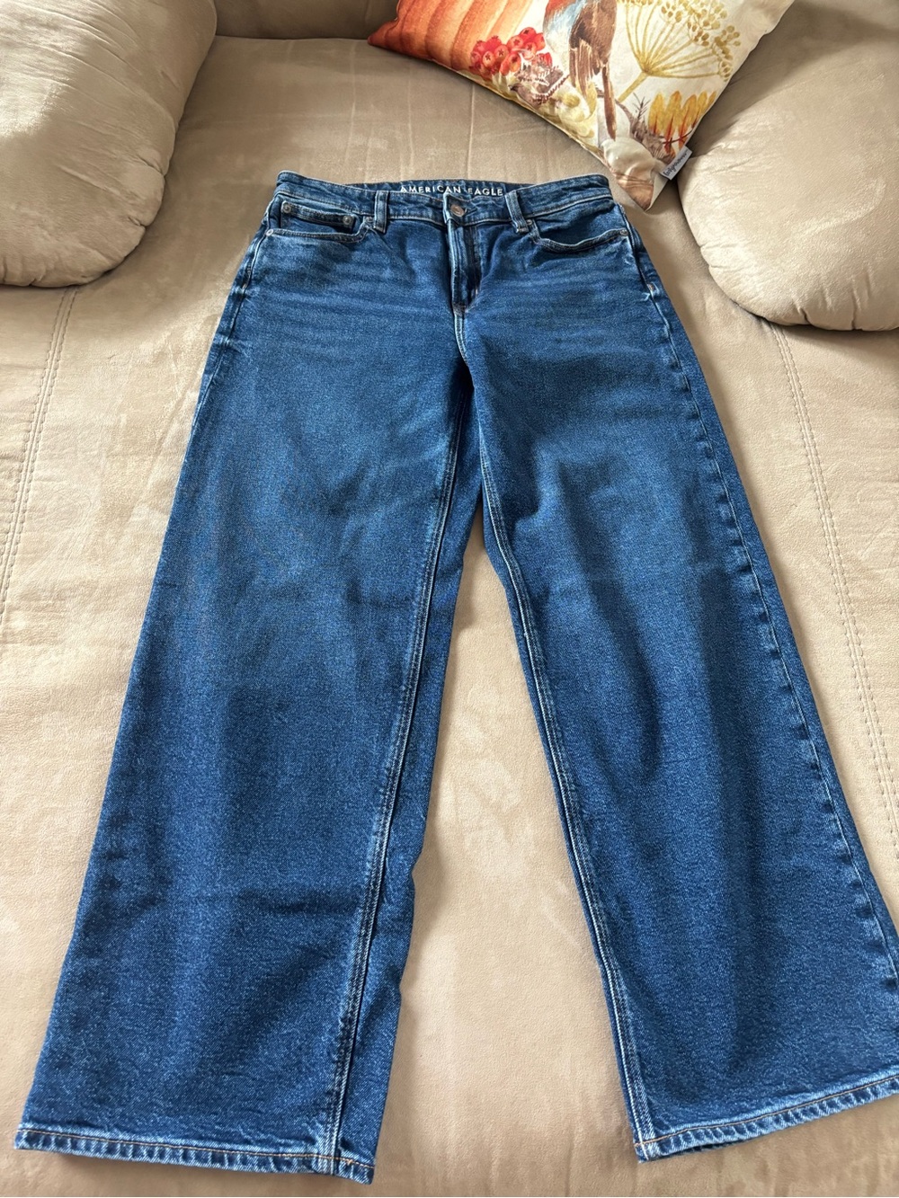 American Eagle Outfitters Dark Blue Wide Leg Jeans